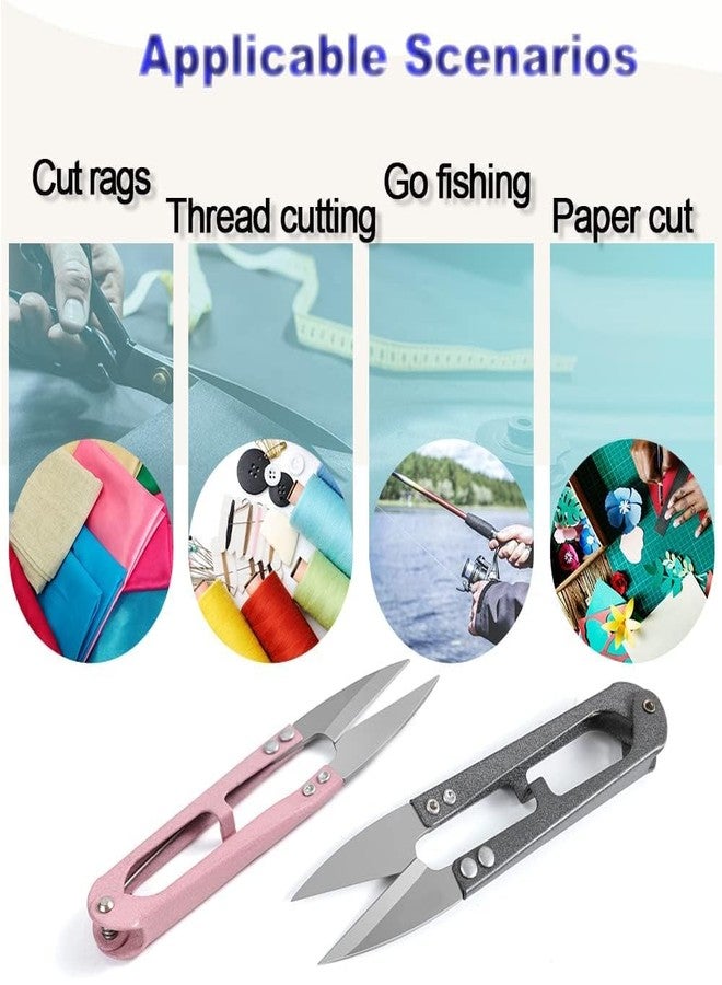 Tusmad 2 Pcs Sewing Scissors Clippers & 2 Pcs 2-in-1 Needle Threader Seam Ripper - Thread Cutters, Pruning Snips & Seam Removal Tools for Sewing, Embroidery, Knitting, Quilting & DIY Crafts - Image 5